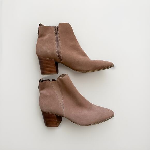 ALDO Suede Leather Cognac Heel Boots 2” Size 10 Classic Dress - Picture 4 of 11